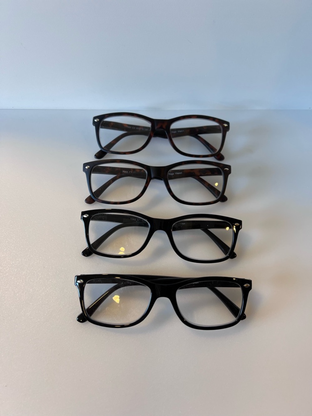 Set of 4 Classic Rectangle +1.00 Reading Glasses - Black & Tortoiseshell
